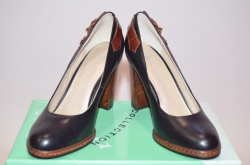 Туфли женские Flona 10-1-1 чёрные кожа на каблуке размеры 35,39