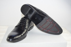 Туфли мужские Miratti 202102 чёрные кожа на шнурках, размеры 39,40