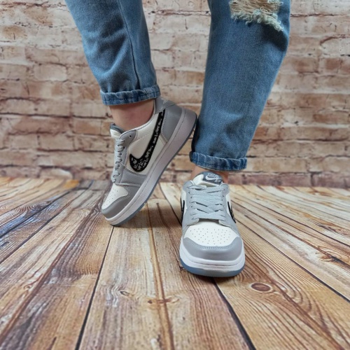 Жіночі кросівки Nike Air Jordan 1 low dior grey 282-1 (репліка)