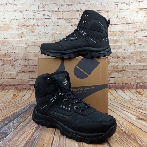 Ботинки мужские BONA 901Д-6 чёрные нубук, размеры 47,50