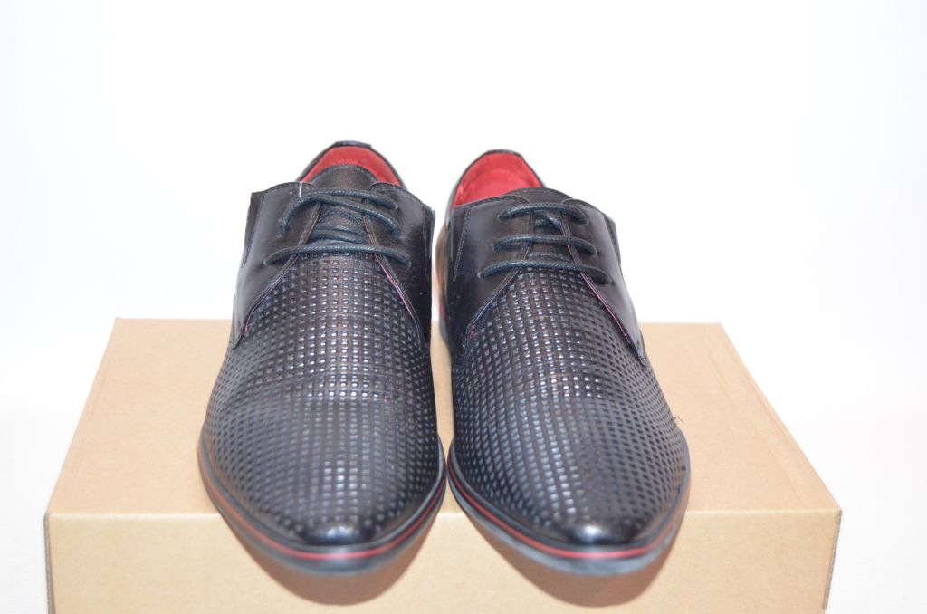 Туфли мужские Tezoro 11084-2 чёрные кожа на шнурках