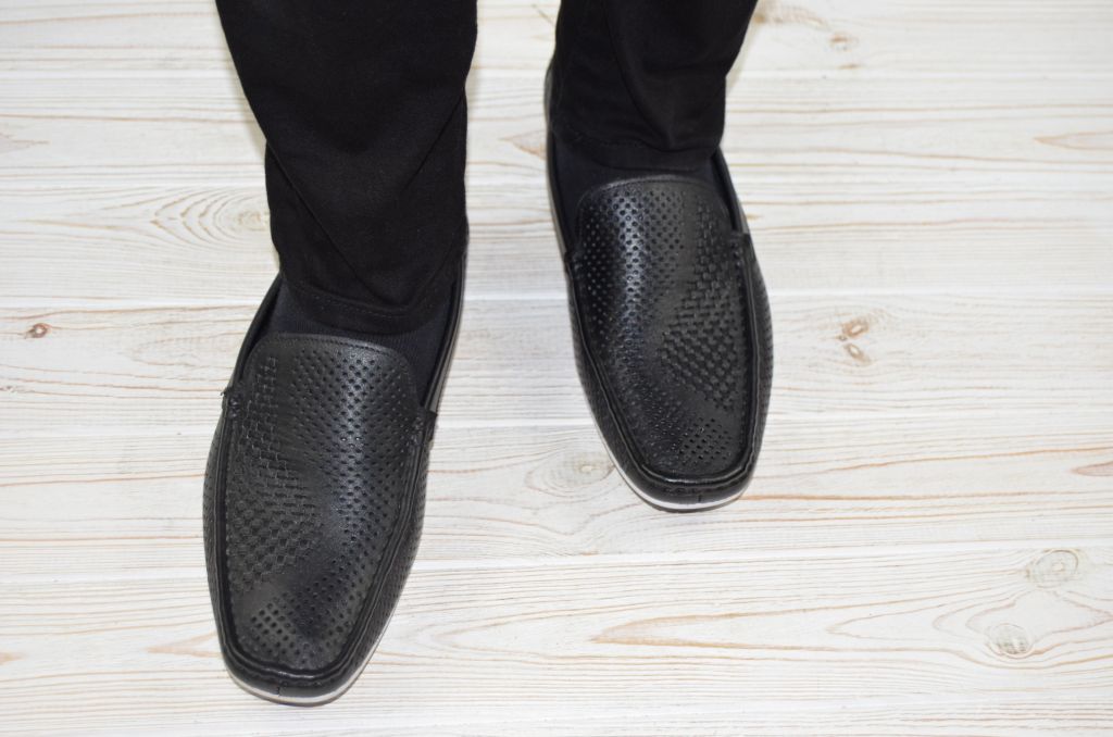 Туфлі-мокасини чоловічі Comfortime 12221 чорні шкіра, розміри 40,42