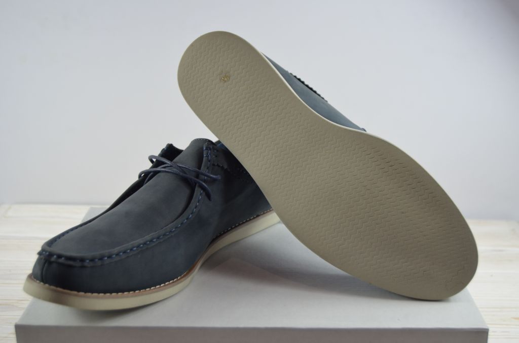 Туфлі чоловічі Miratti 1257-603 сині нубук на шнурках (останній 40 розмір)