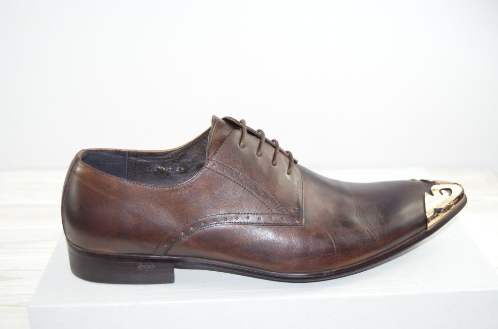 Туфлі чоловічі Tezoro 130001 коричневі шкіра, останній 42 розмір