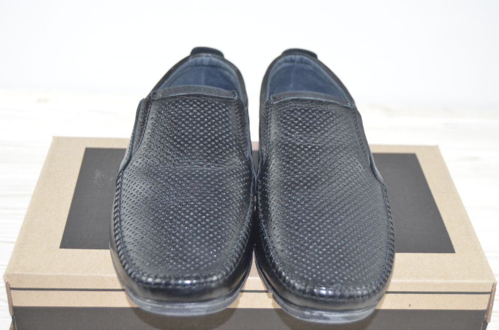Туфлі-мокасини чоловічі Konors 1405-1-7-1 чорні шкіра