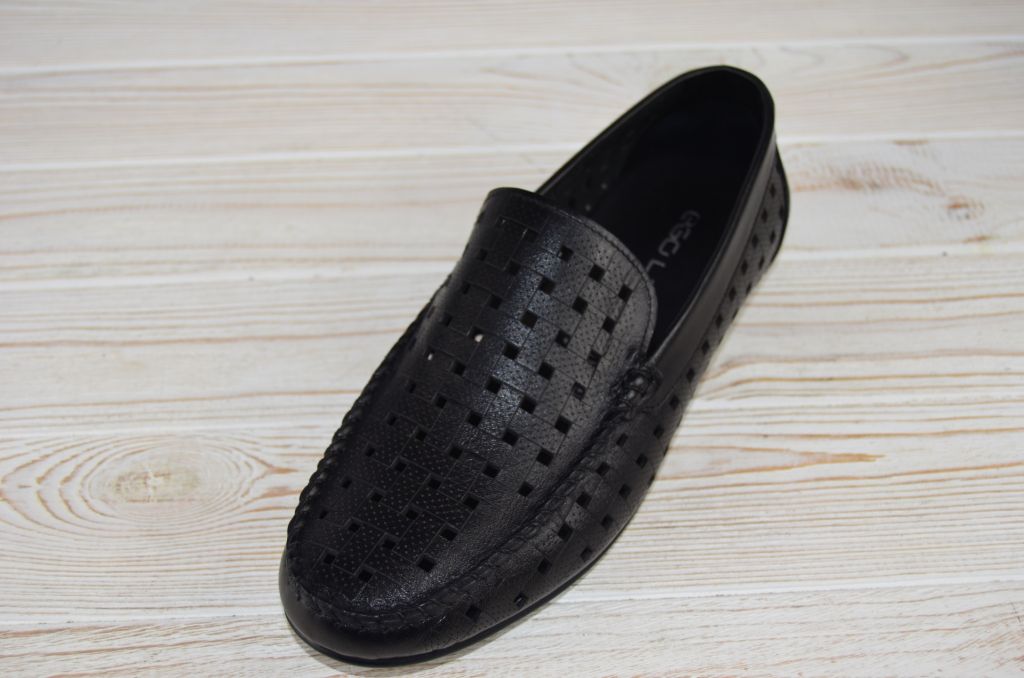 Туфлі-мокасини чоловічі EGO LINE 14256 чорні шкіра (останній 39 розмір)