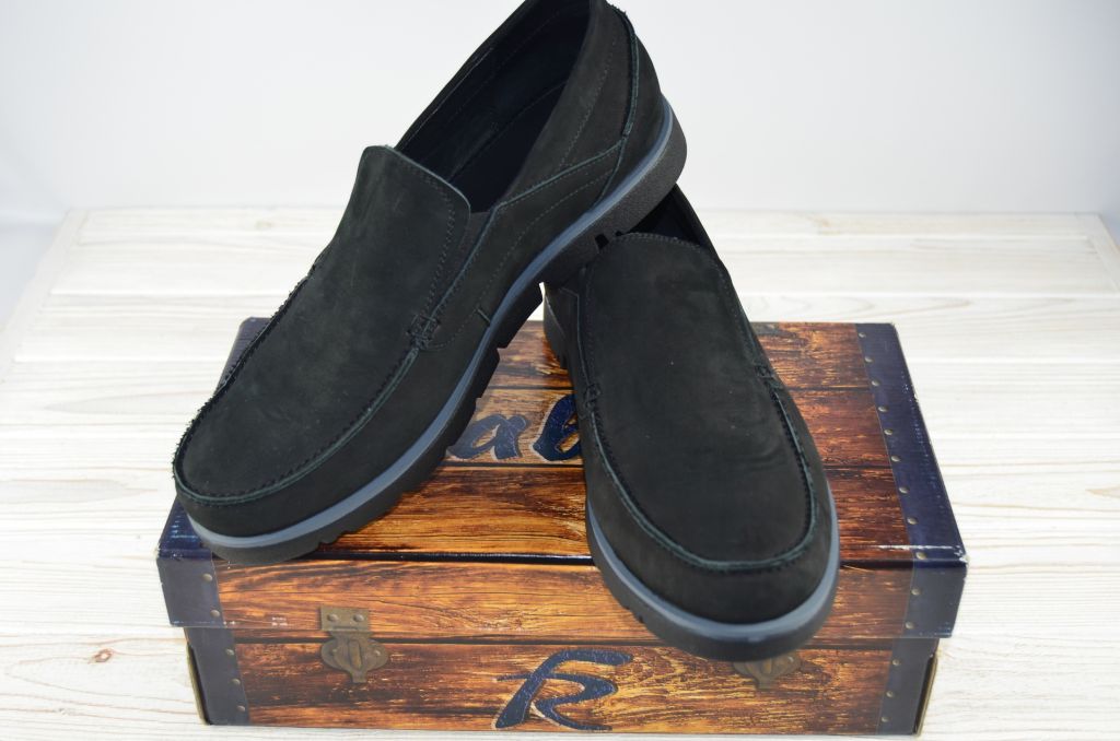 Туфлі чоловічі Faber 143013-1 чорні нубук на гумках розміри 42,45