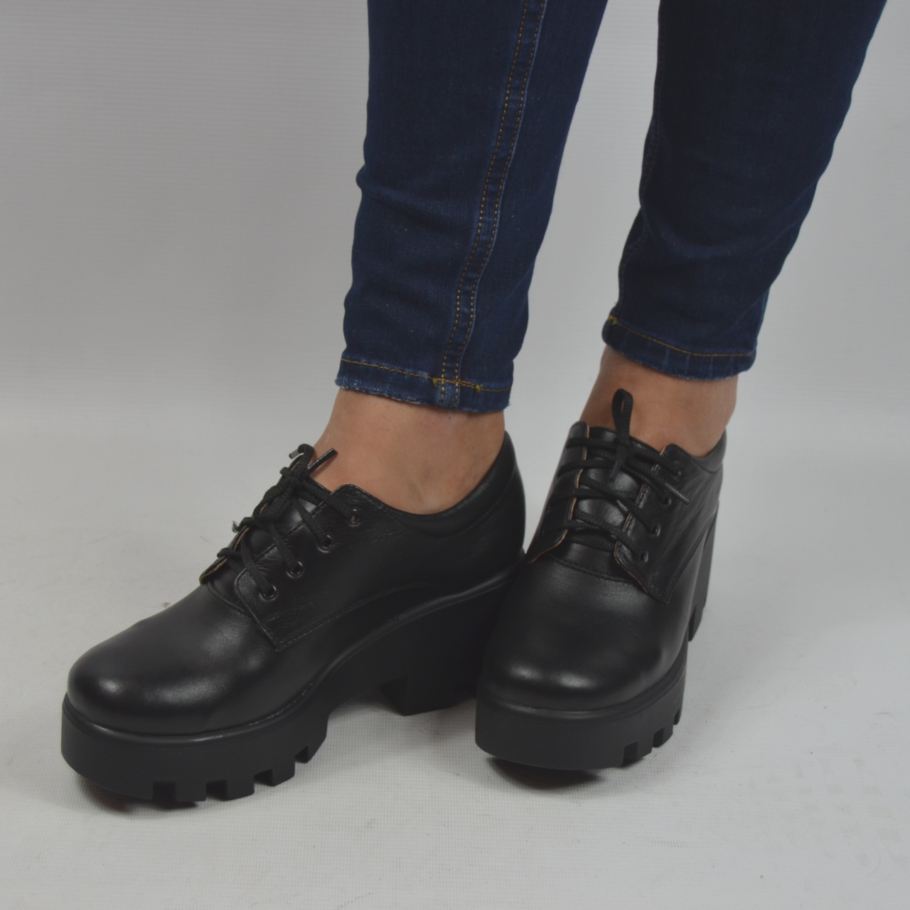 Туфли женские Роста 1503 чёрные кожа (последний 37 размер)