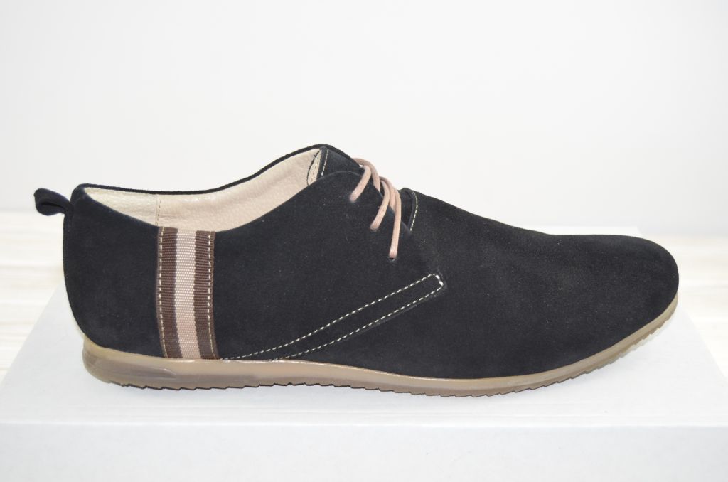 Туфли мужские Affinity 1579-31 чёрные нубук на шнурках (последний 44 размер)