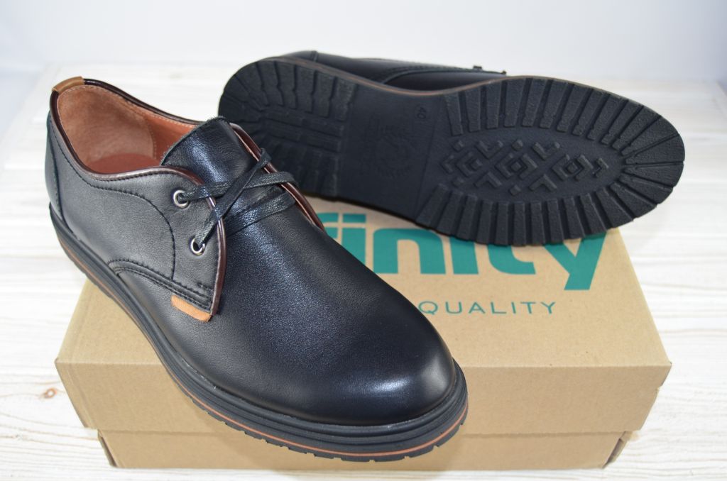 Туфлі чоловічі Affinity 1679-11 чорні шкіра на шнурках, останній 40 розмір