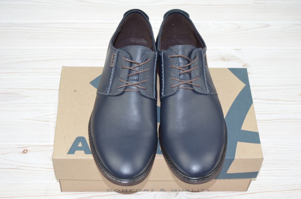 Туфли мужские Affinity 1717-12 синие кожа на шнурках (последний 43 размер)