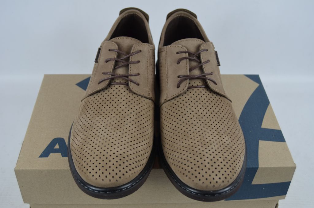 Туфли мужские Affinity 1717-260 бежевые нубук на шнурках, последний 40 размер