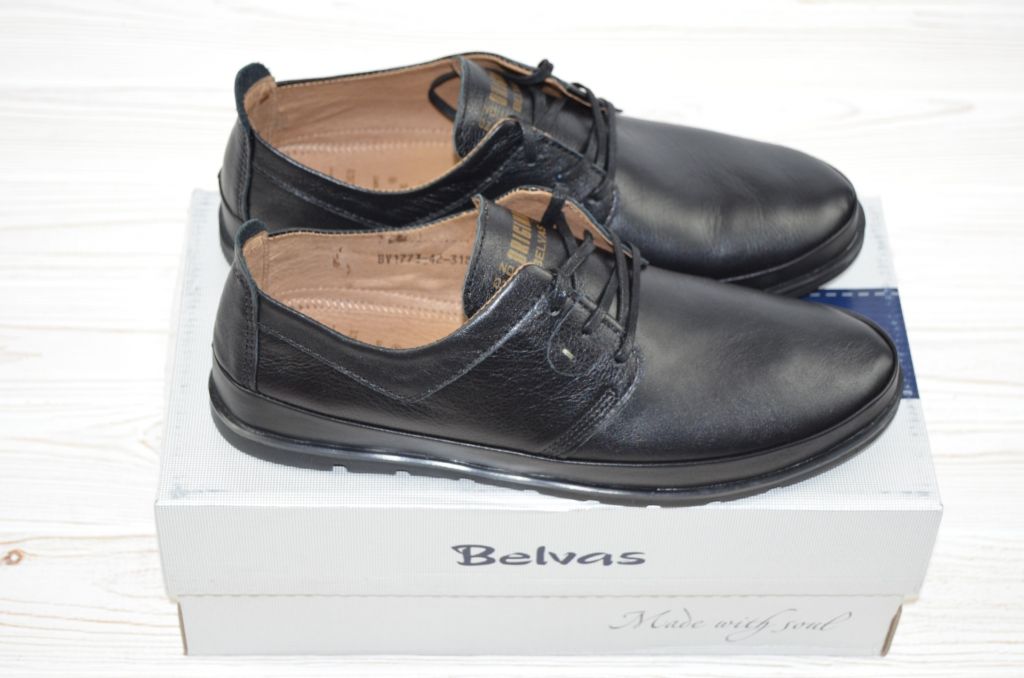 Туфлі чоловічі Belvas 1 773 чорні шкіра, останній 45 розмір