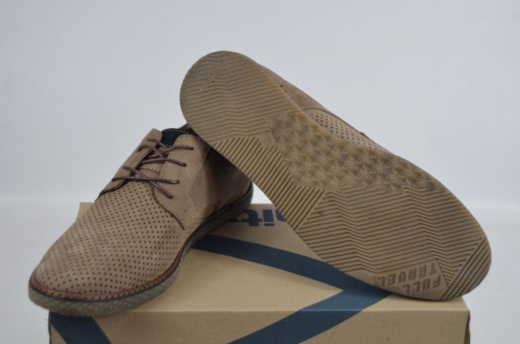 Туфли мужские Affinity 1826-260 бежевые нубук на шнурках, размеры 40,41