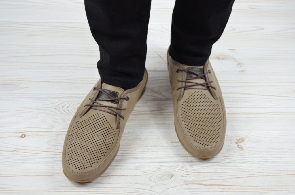 Туфлі чоловічі Affinity 1829-170 коричневі нубук на шнурках (останній 41 розмір)