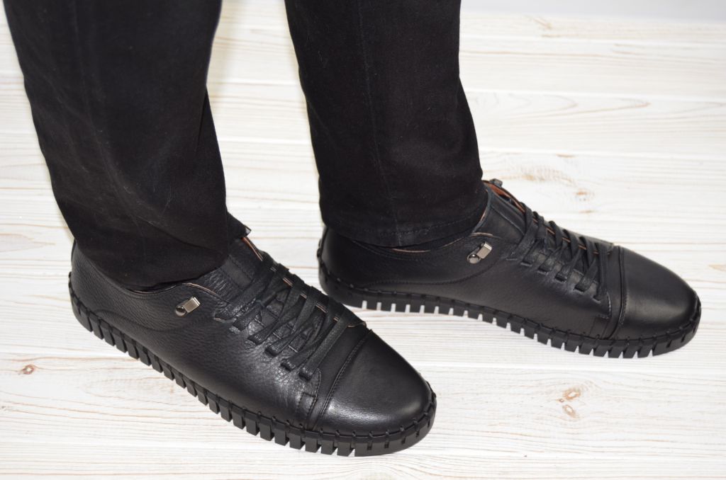 Туфлі чоловічі Prime N Shoes 19-032-30110 чорні шкіра (останній 41 розмір)