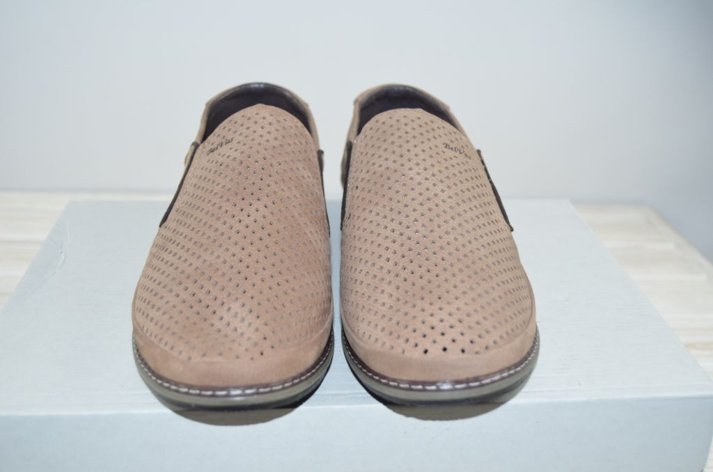 Туфлі чоловічі Belvas 1979-1 бежеві нубук на гумках (останній 40 розмір)