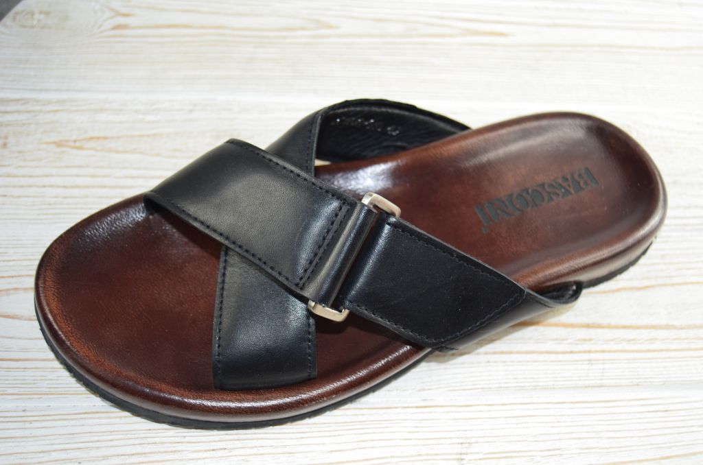 Мужские сандали Basconi 201009-03В чёрные кожа, последний 40 размер