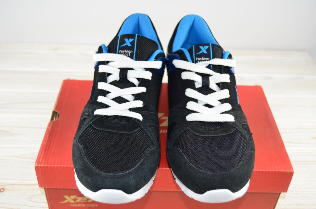 Кросівки чоловічі X-TEP 20636 чорно-сині ПВХ + текстиль