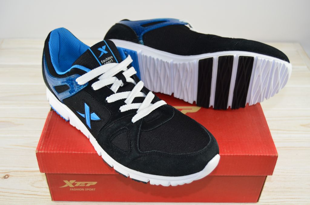 Кросівки чоловічі X-TEP 20636 чорно-сині ПВХ + текстиль