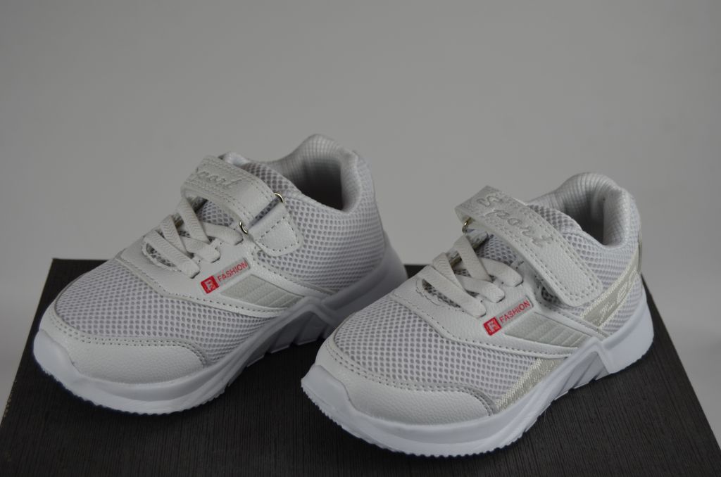 Кросівки дитячі шнурок + липучка текстиль білі Djong-golf 2428-7