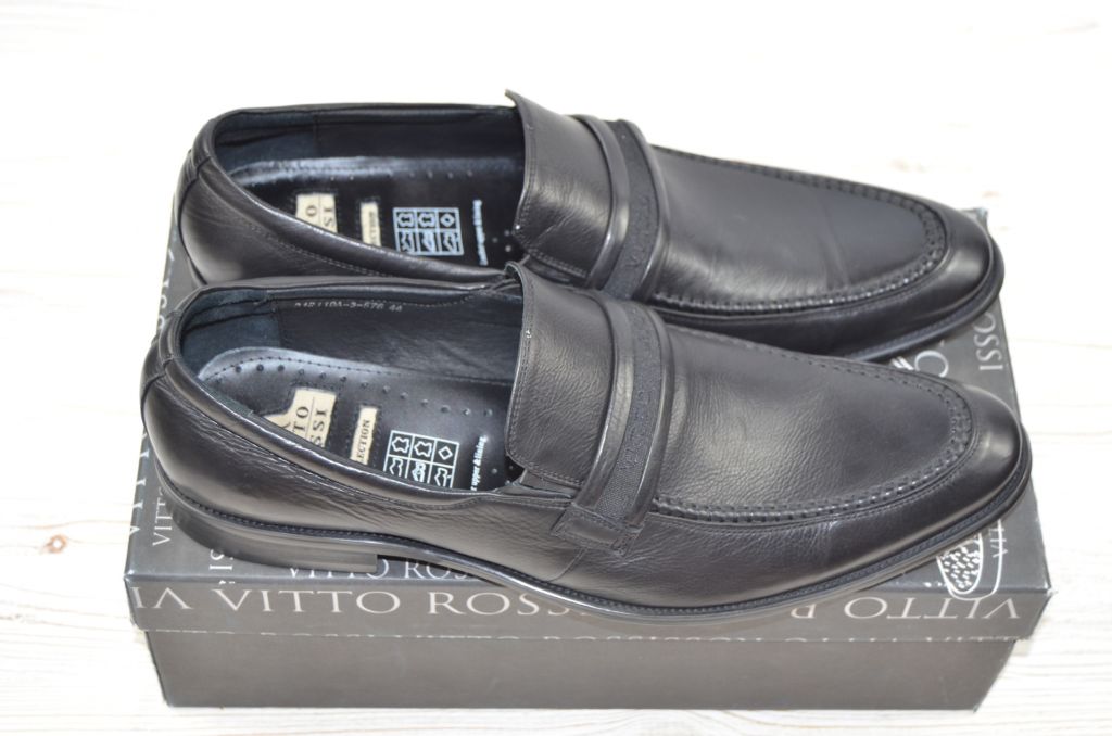 Туфлі чоловічі Vito Rossi 312119 чорні шкіра на гумках (останній 44 розмір)