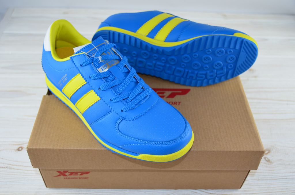 Кросівки підліткові унісекс X-TEP 320076 синьо-жовті ПВХ