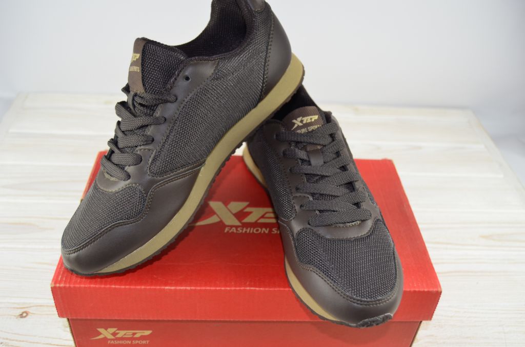 Кросівки чоловічі X-TEP 320727 коричневі ПВХ + текстиль