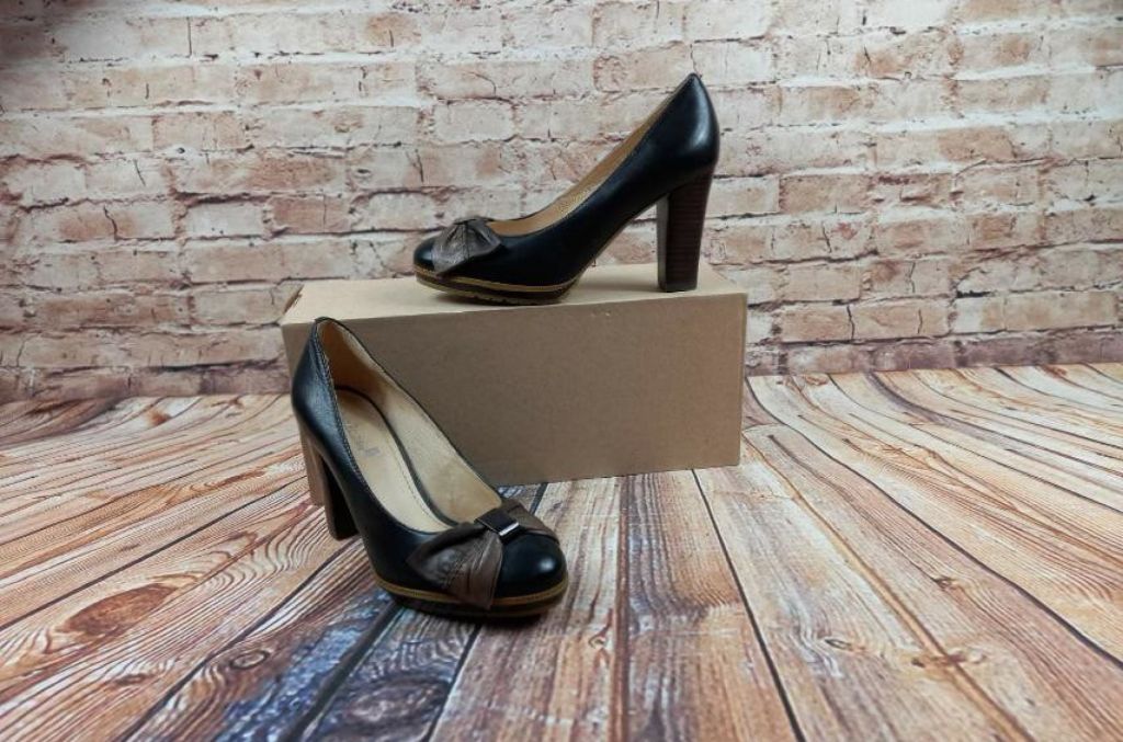 Туфли женские чёрные кожаные Big Rope 5058, последний 36 размер