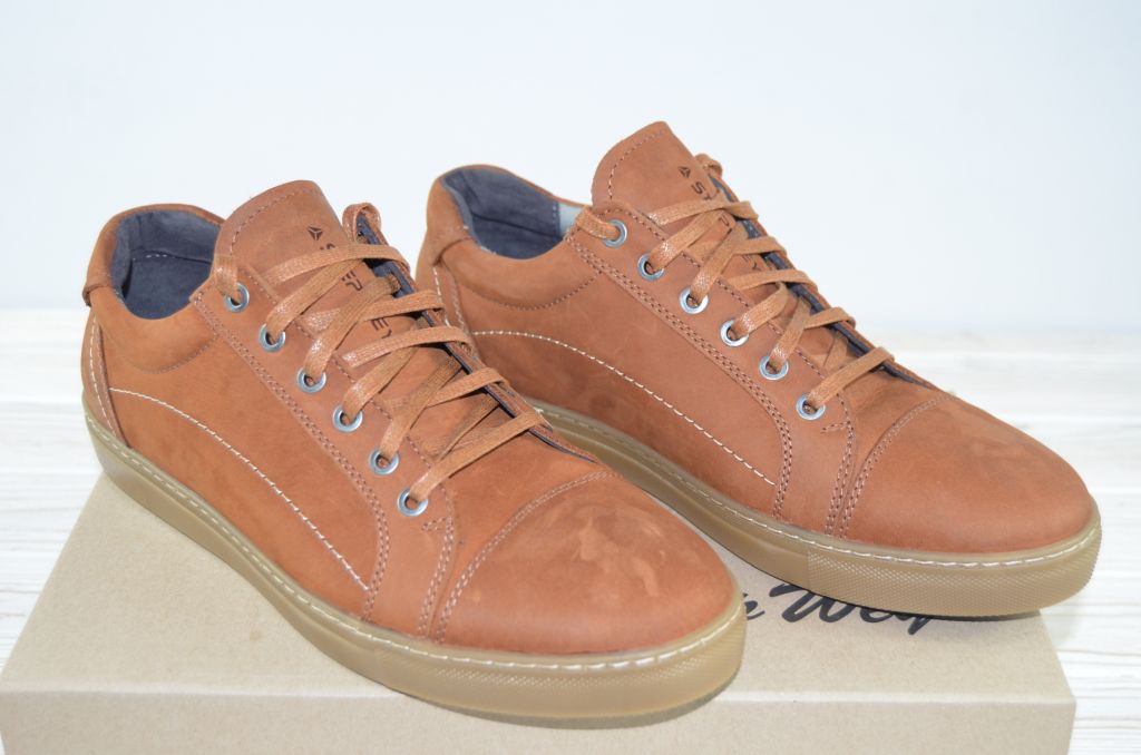 Туфлі чоловічі Step Wey 5579-1 коричневі нубук на шнурках, розміри 40,45