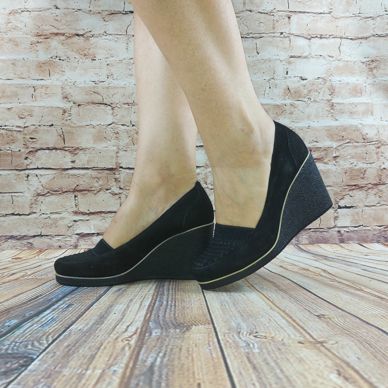 Туфли женские чёрные замша It Girl 595, размеры 35,37