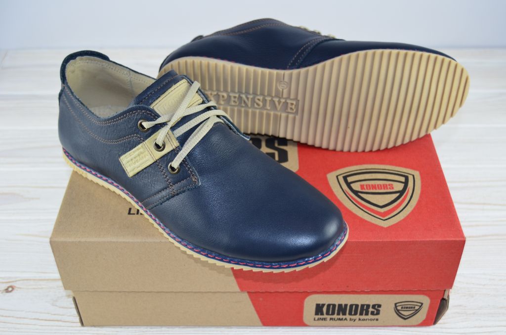 Туфлі чоловічі Konors 621-7-401 сині шкіра (останній 40 розмір)