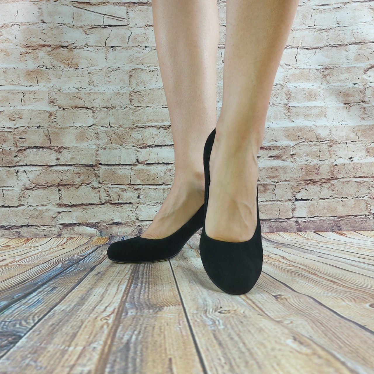 Туфли женские чёрные замша Blizzarini 6326-4, последний 40 размер