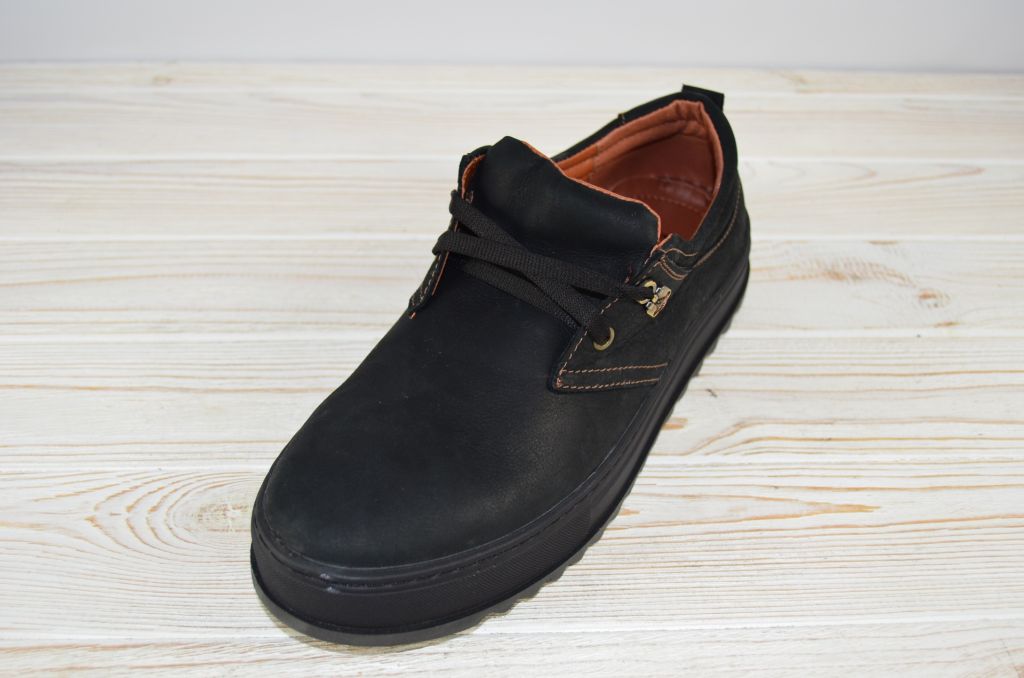 Туфлі чоловічі Konors 641-04-19 чорні нубук на шнурках