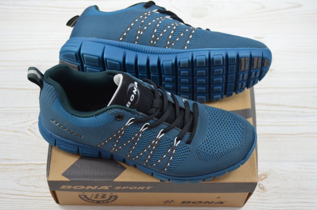 Кросівки підліткові Bona 660R-2 сині текстиль, останній 36 розмір