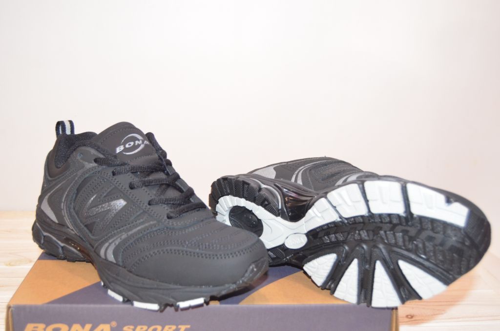 Кросівки підліткові BONA 675Д-2 чорні нубук