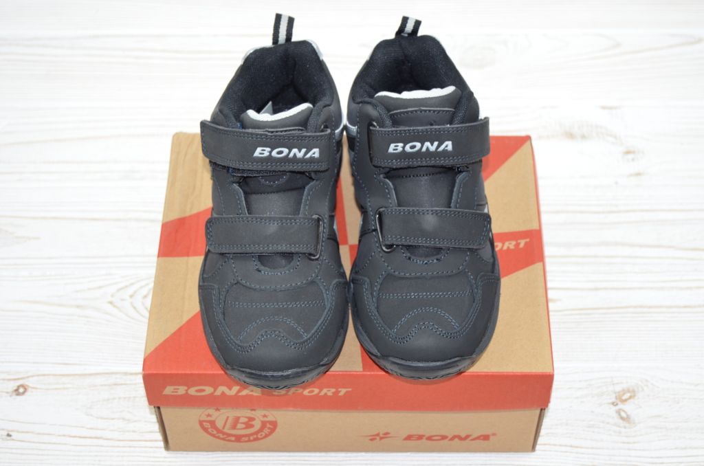 Кросівки чорні шкіра дитячі Bona 685Д-11