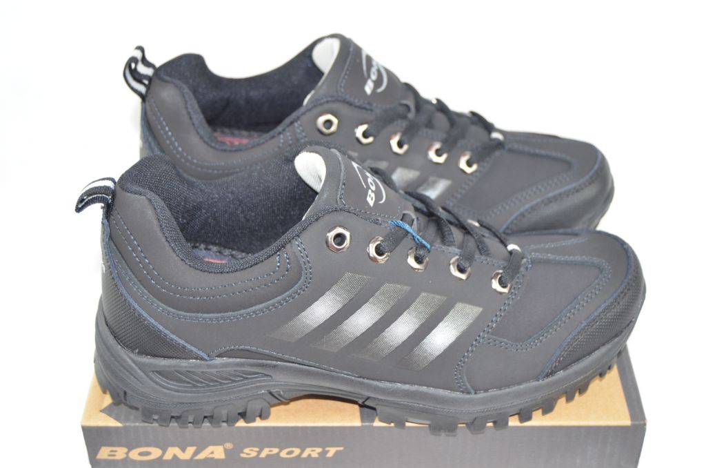Кросівки підліткові Bona 713Д-2 чорні нубук