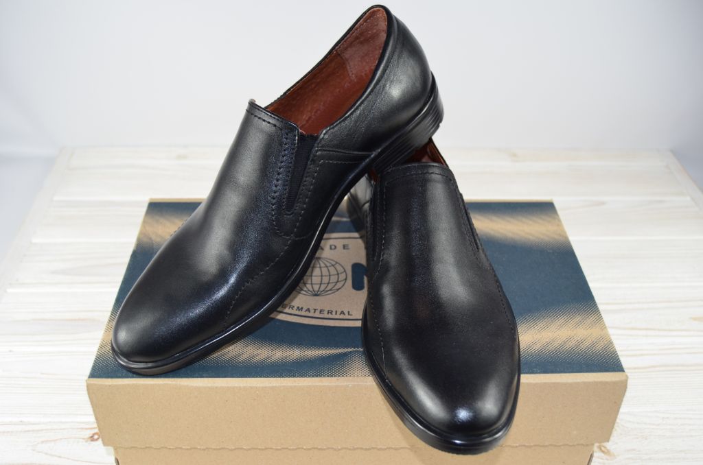 Туфли мужские Bonis 72-11 чёрные кожа (последний 45 размер)