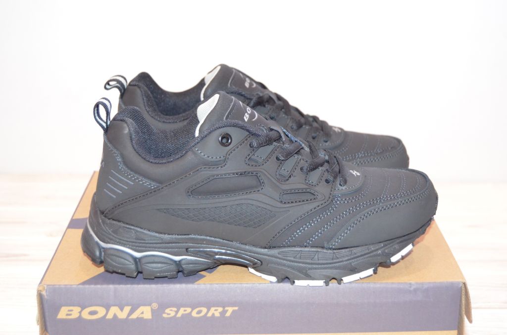 Кросівки підліткові BONA 766Д-2 чорні нубук