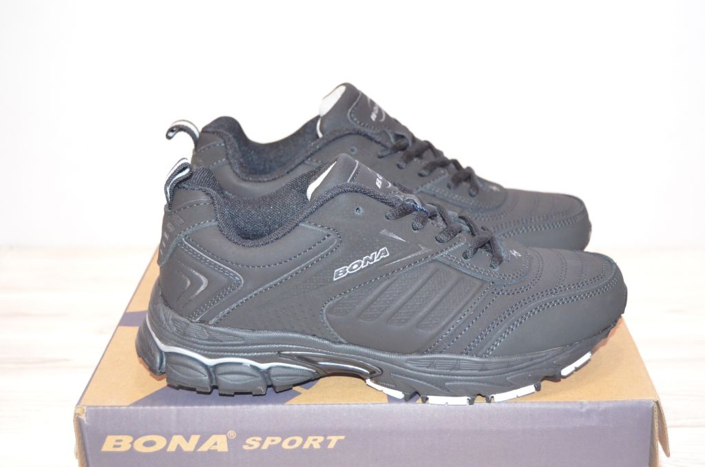 Кросівки підліткові BONA 782Д-2 чорні нубук