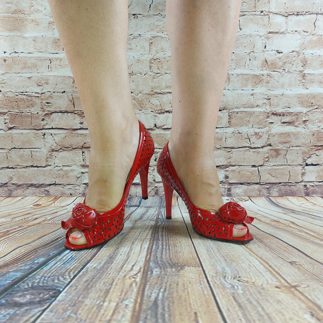 Туфлі жіночі червоні лакова шкіра Atriboots 836-11, останній 36 розмір