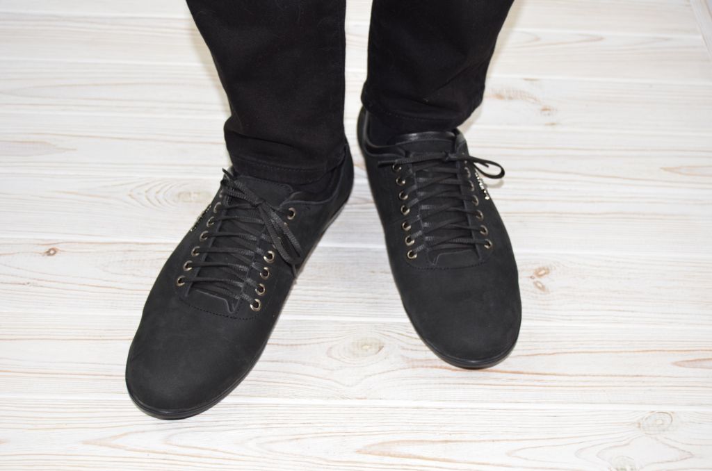 Туфлі чоловічі Konors 870-3-1 чорні нубук на шнурках, останній розмір 45