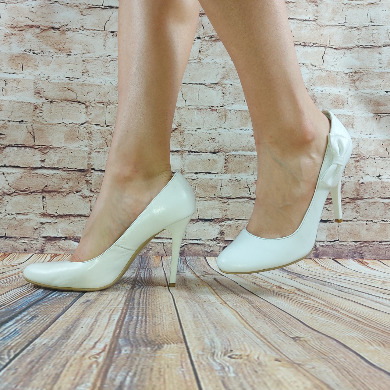 Туфли женские свадебные белые кожа Beletta 902-2, последний 41 размер