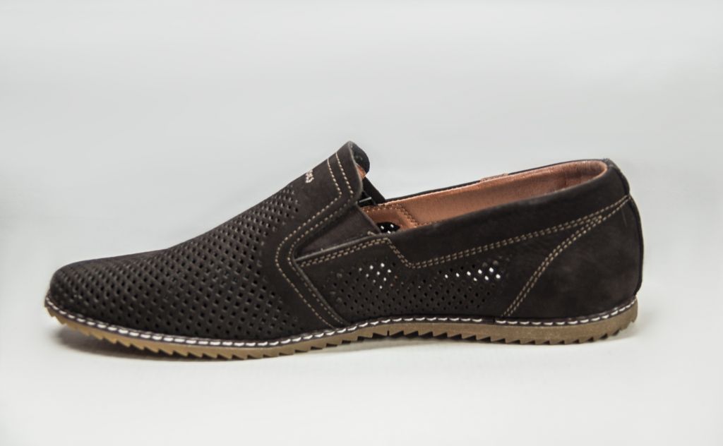 Туфлі чоловічі Konors 454-1-3-6 коричневі нубук на гумках (останній 40 розмір)