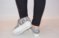 Туфлі мокасини жіночі Ditas 00-12 сірі шкіряні (останній 37 розмір)