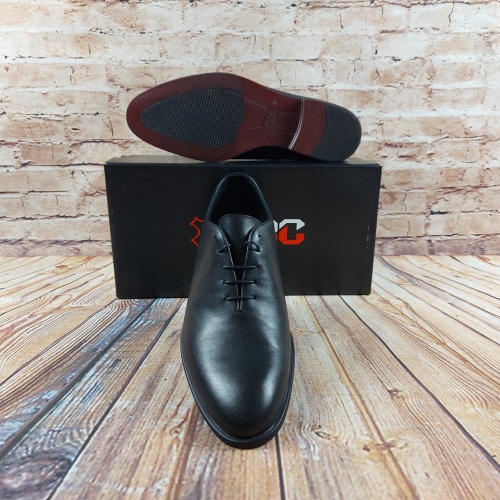Туфли мужские IKOS 006-1 чёрные кожа на шнурках