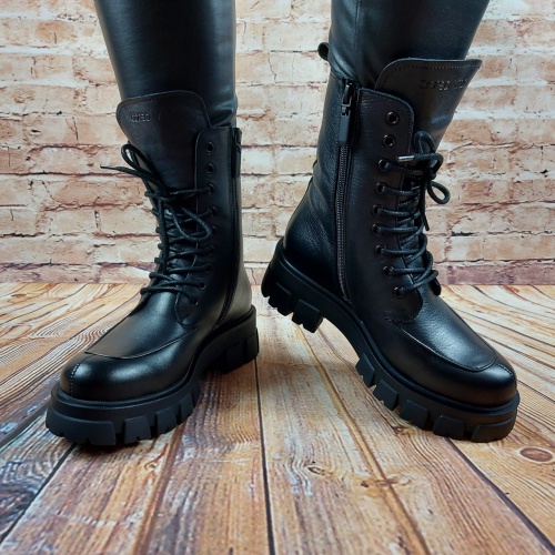 Ботинки женские чёрные кожаные зимние CORSO VITO 02-155