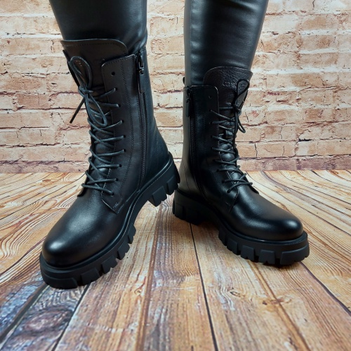 Ботинки женские чёрные кожаные зимние CORSO VITO 02-1567624