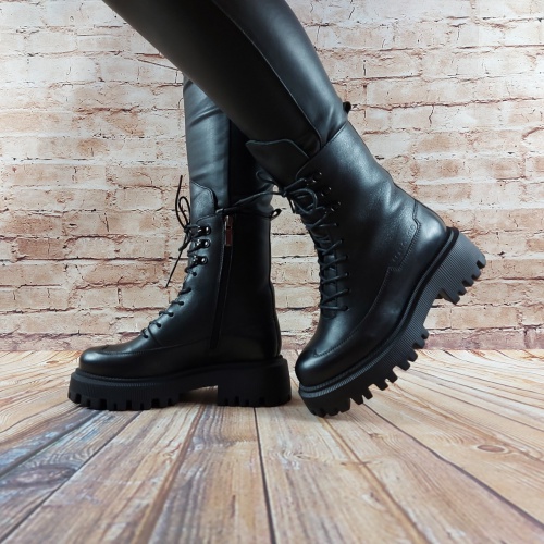 Ботинки женские зимние чёрные кожаные Corso Vito 02-250